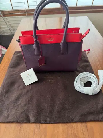 케이트 스페이드 퍼플/레드 핸드백