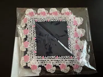 치카자와 레이스 스누피 타월 손수건 네이비