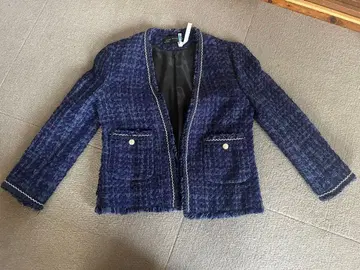 ZARA WOMAN 네이비 노카라 자켓