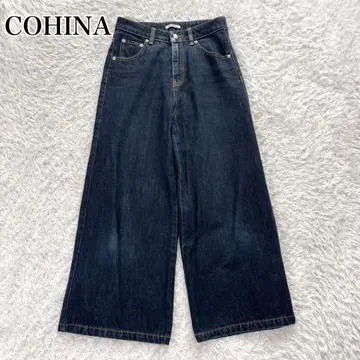COHINA 코히나 하이웨스트 플레어 와이드 데님 S