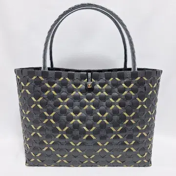 플라스틱 바스켓 바스켓백 블랙 x 골드 L 사이즈