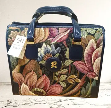 새상품급 미사용 Rossini 플라워 무늬 핸드백 중형 X'mas