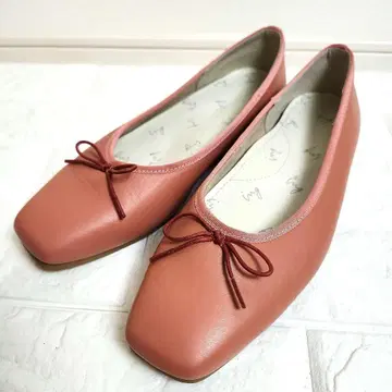 [ 새상품급 ] 잉그 ing 핑크 스퀘어토 플랫슈즈