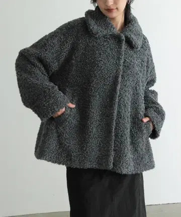 여성용 푸들 보아 복슬복슬 미들 자켓