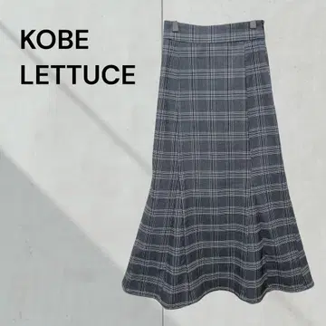 코우베레타스 체크 롱 머메이드 스커트 허리밴딩 고급스러운 성숙함