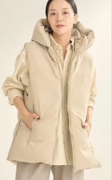 plage 별주 HAKUU 다운 베스트 베이지