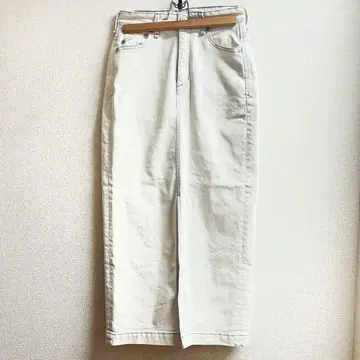 YANUK 야누크 슬릿 롱 스커트 데님 스커트 화이트 청바지