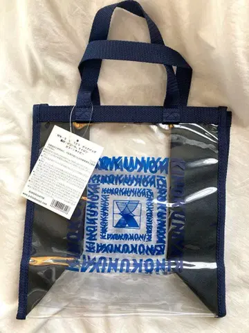 새상품, 미사용 KINOKUNIYA 몬스테라 클리어백 네이비