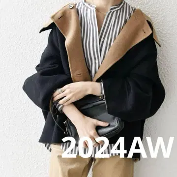 쉽스 any 리버스탠드 카라 판초 숏코트