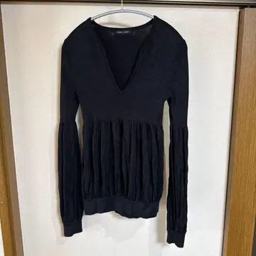 YOKO CHAN 블랙 A라인 티셔츠 블랙 38 실크 혼방