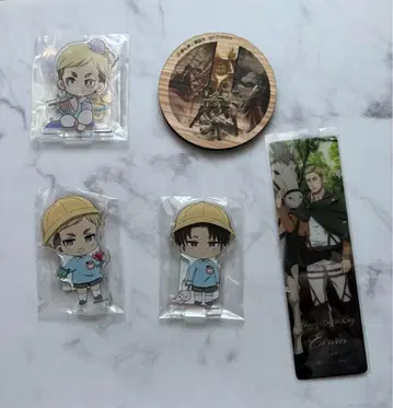 진격의 거인 리바이 엘빈 엘렌 아크릴 스탠드 코스터 특전