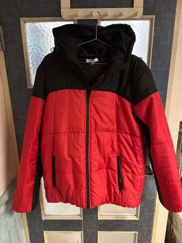 Nylaus 다운 자켓 남성용 L 사이즈 빨간색/블랙