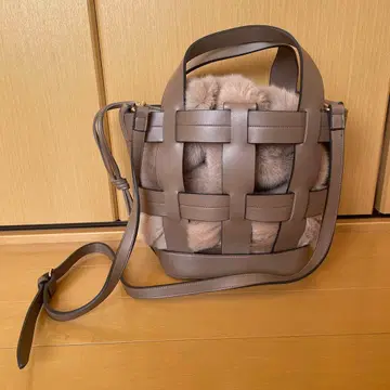 퍼 가죽 뜨개질 숄더백