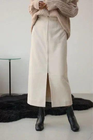 AZUL 인조 가죽/스웨이드 지퍼 타이트 스커트 S