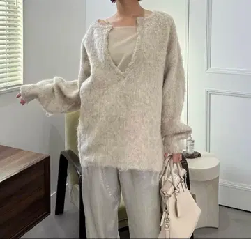 cft 부클레 샤기 2way 니트