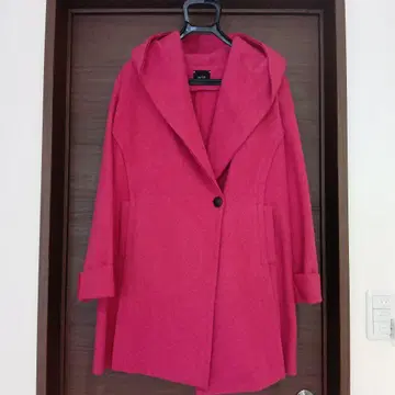 이탈리아제 ALYSI 후드 부착 핑크 코트