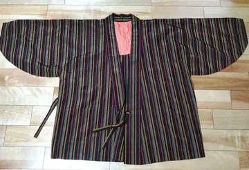 재질의 다색 스트라이프 사무복 기모노 작업복 겉옷 프리 사이즈