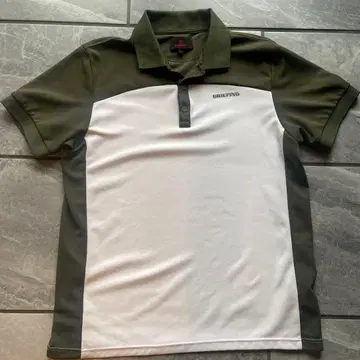 BRIEFING 피케 셔츠 화이트/올리브