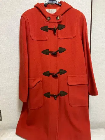 오렌지 더플 코트 후드 부착 (새상품급)