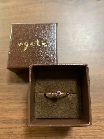 agete k10 자수정 반지 13호