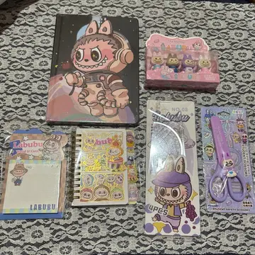 라부부 labubu 문구 세트 노트, 가위, 지우개 등 6종 세트