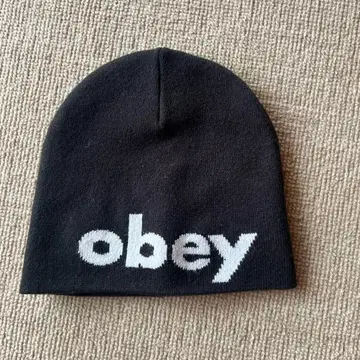 obey 니트 모자 블랙