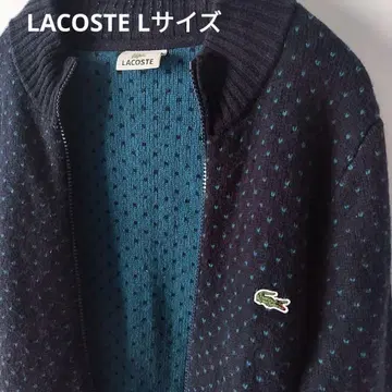LACOSTE 바즈아이 올 패턴 드라이버 니트 가디건 집업