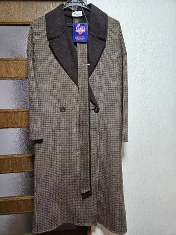 PLST 울 나일론 리버 코트/체스터 코트/S/울/체크