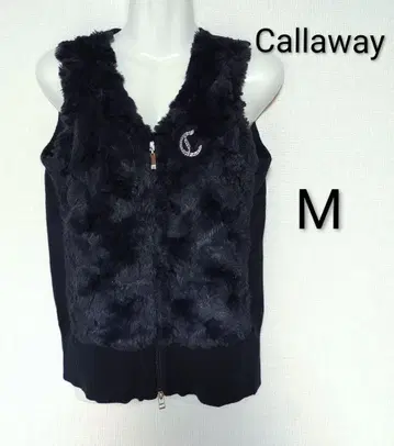 시착만 한 상품 캘러웨이 퍼 집업 베스트 네이비 반짝이는 와펜 M