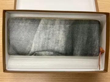 KUNUNURRA 소가죽 장지갑 데님풍 그레이 박스 포함