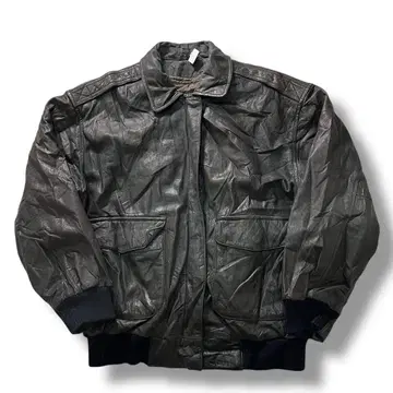 90s 천연 가죽 A-2 type 가죽 자켓 블랙 M 플라이트 빈티지