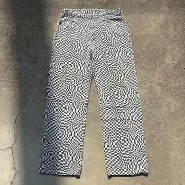 와이드 팬츠 vintage 기하학 사이키델릭 00s 체크 무늬 깃발