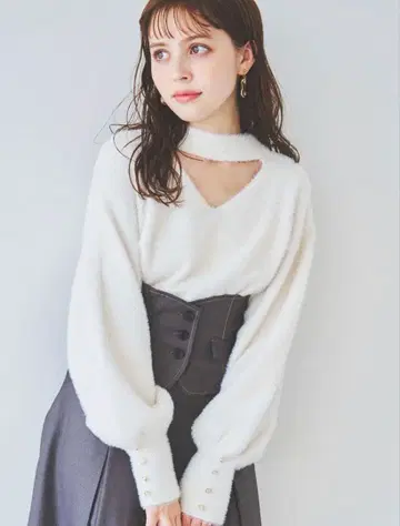 dazzlin 2way 샤기 니트탑