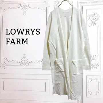 [로리즈팜] 가디건 미디 기장 [F] 화이트/화이트 버튼 없음