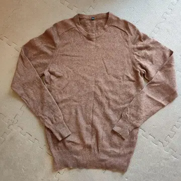 무인양품 브라운 카키 울&야크 스웨터 남성용 M 사이즈 크루넥