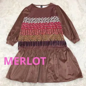 MERLOT 원피스 핑 브라운 플라워 프린트 L