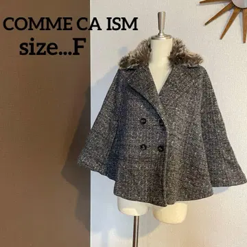 COMME CA ISM 컴시즘 퍼 포함 판초 케이프