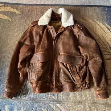 G1 양가죽 무스탕 가죽 플라이트 자켓 L 사이즈