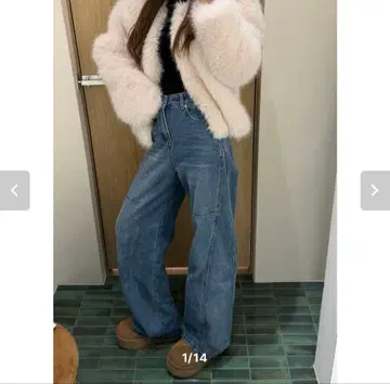 MII STORE CANIE Side line wide Jeans