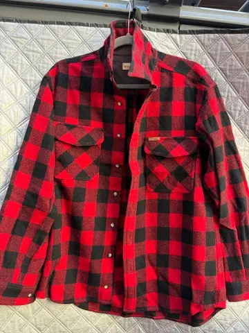 새상품급 foxfire 울 셔츠 빨간색 체크 M