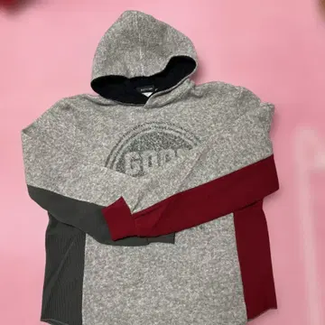 JUDDYCORN 후드 부착 후드티 그레이/버건디