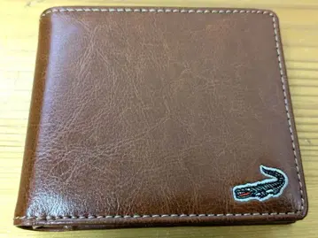 CROCODILE 크로커다일 브라운 가죽 접이식 지갑