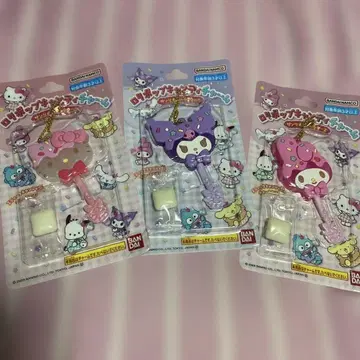 마이멜로디 키티 쿠로미 롤리팝 키링 3개 세트