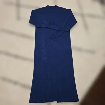 블루 리브 하이넥 롱 원피스