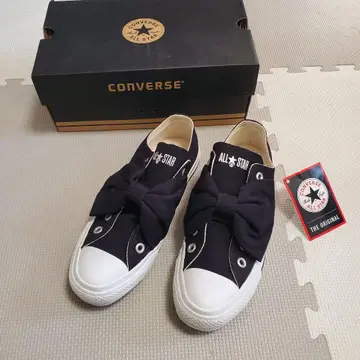 새상품 CONVERSE ALL STAR 블랙 리본 슬립온
