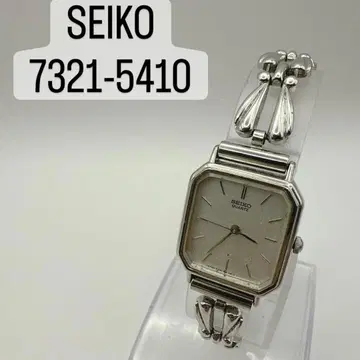 SEIKO 쿼츠 7321-5410 실버 스퀘어 배터리 교환 완료 작동품