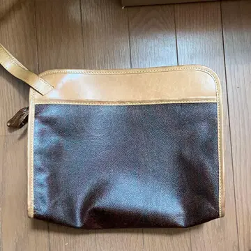 ETRO 가죽 클러치백 브라운/베이지