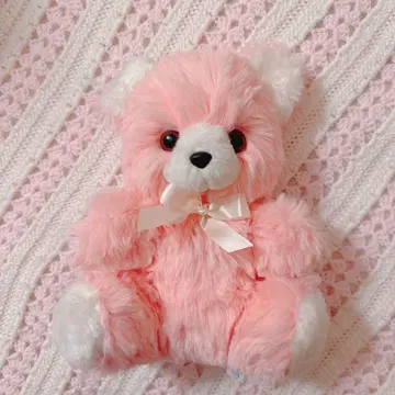 빈티지 핑크 곰 봉제 인형