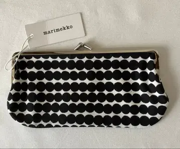 새상품 마리메꼬 가로 긴 가마구치 파우치 라시매트