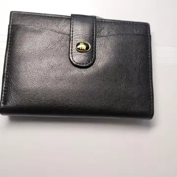 가죽 접이식 지갑 블랙